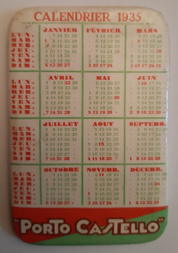 Calendrier 1935 Porto Castello