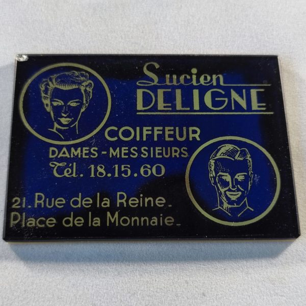 Coiffeur, Lucien Deligne, Place de la Monnaie. (double)