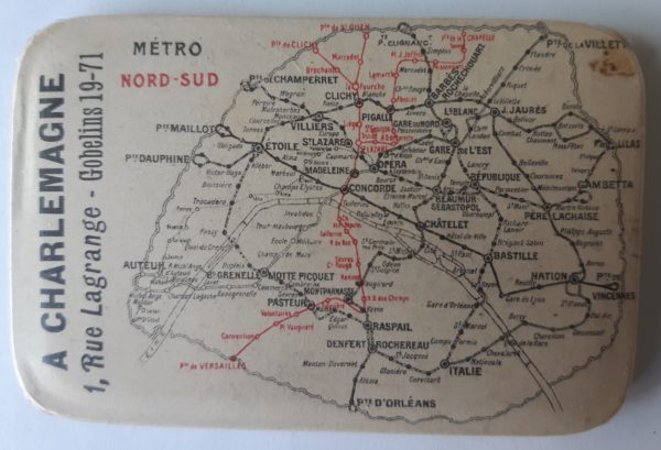 A Charlemagne Plan du métro de Paris Nord Sud