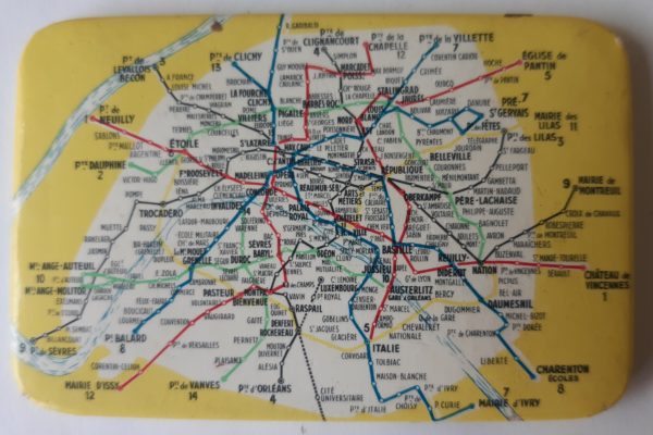 Plan du métro de Paris Fond jaune