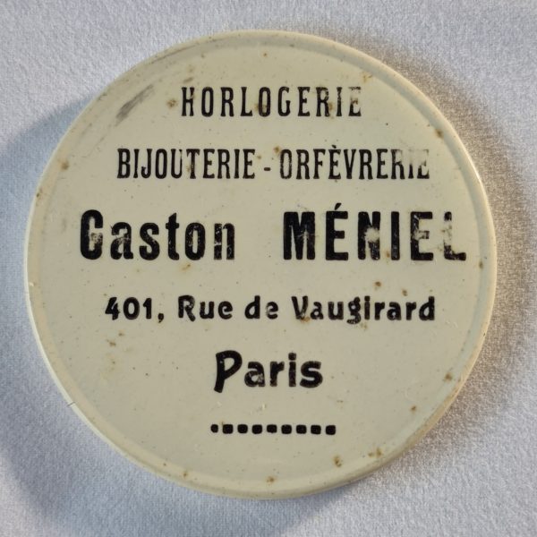 Bijouterie-Horlogerie-Orfèvrerie. Gaston Méniel, 401, rue de Vaugirard, Paris.