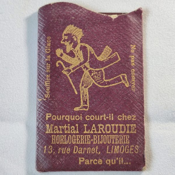 Horlogerie-Bijouterie. "Pourquoi court-il chez Martial Laroudie ..." Limoges.