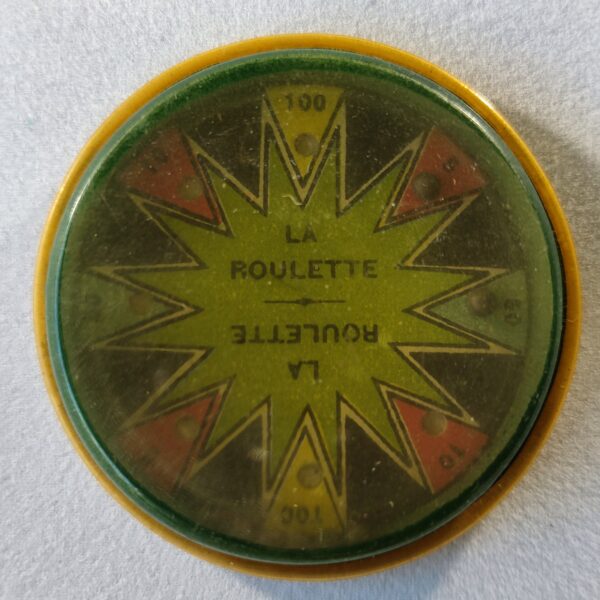 La Roulette, jeu de billes (recto verso) sans publicité identifiable.Sans miroir.