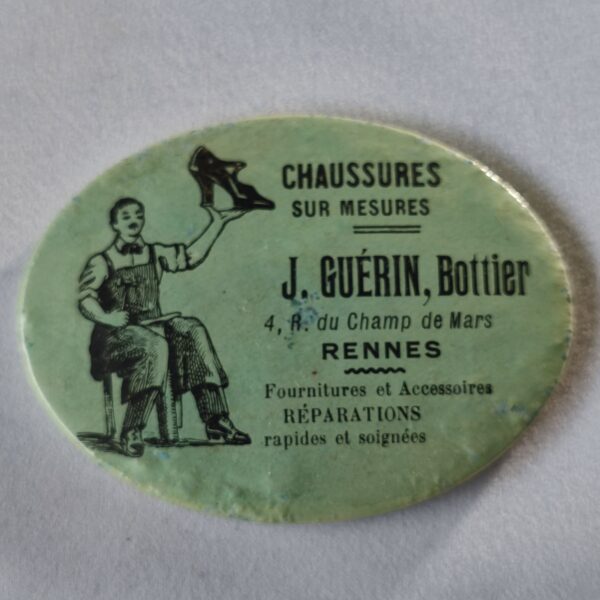 "Chaussures sur Mesures, J. Guérin, Bottier, Rennes".