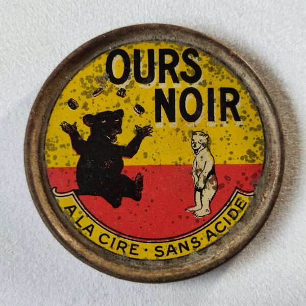 "Ours Noir, A la Cire, Sans acide".