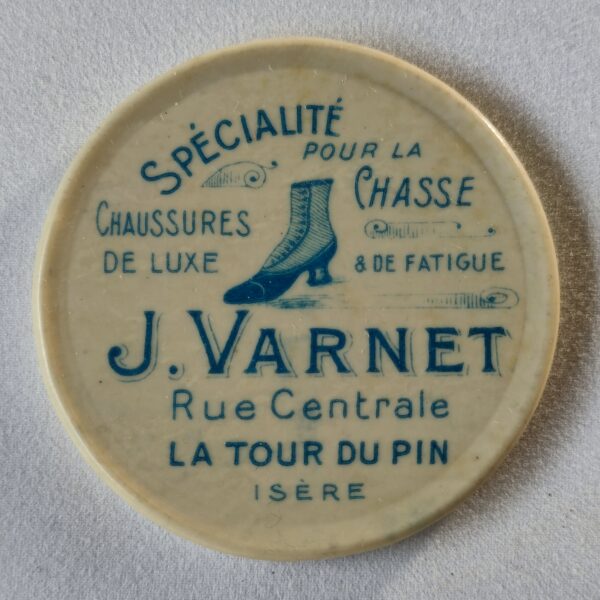 "Spécialité pour la chasse, chaussures de luxe & de fatigue J. Varnet".