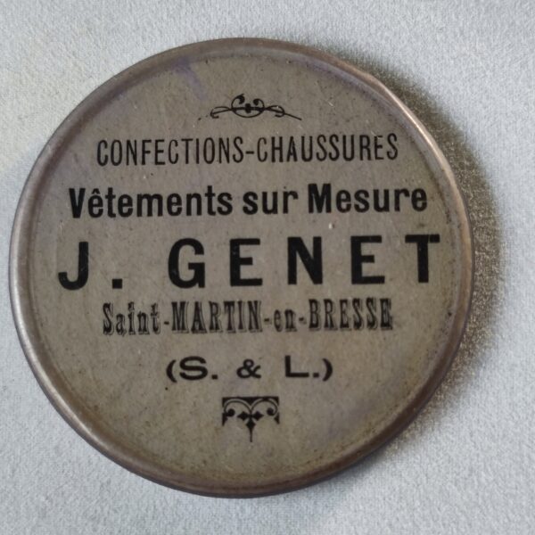 "Confections-Chaussures, Vêtements sur mesure, J. Genet".