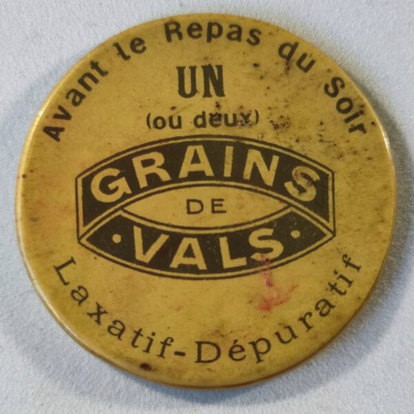 "Grains de Vals", avant le repas du soir, un (ou deux)...Laxatif.(beige).(double).