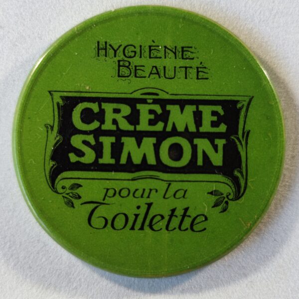 "Crème Simon" hygiène beauté pour la toilette. Vert clair.