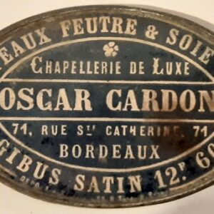 Oscar Cardon, chapelier à, Bordeaux