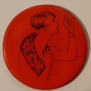 Élégante au miroir (rond - rouge) (vers la droite)