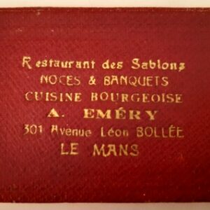 Restaurant des sablons A. Eméry Le Mans